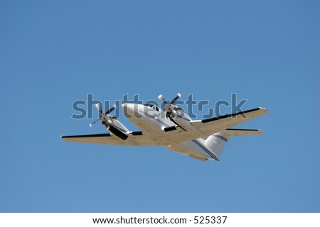 private business jet after take off