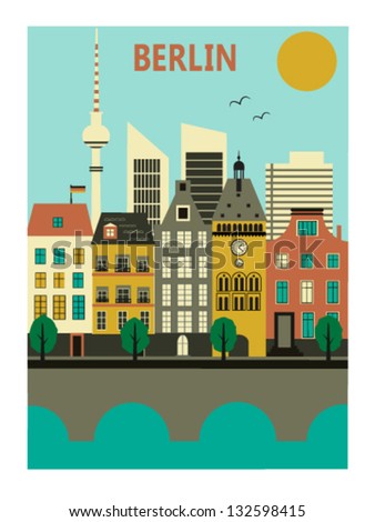 Berlin city. Vector illustration.