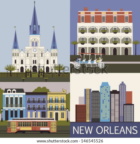 New Orleans. Louisiana USA. Vector