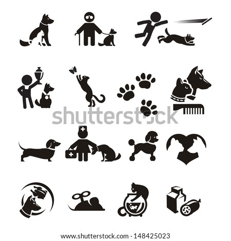 Dog and Cat icons set