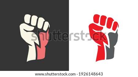 Fist clenched. Power, strength icon logo vector