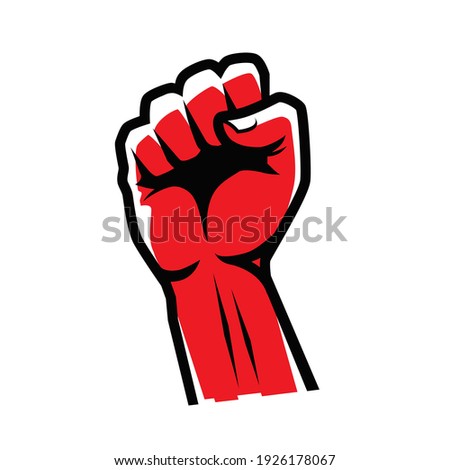 Fist clenched symbol. Power, strength logo vector Сток-фото © 