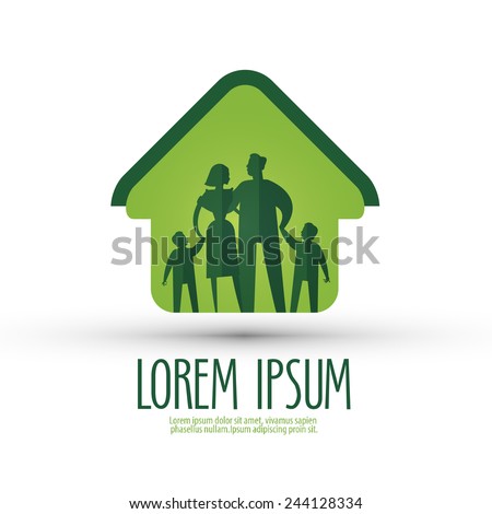 family vector logo design template. house or people icon.