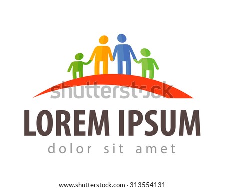 family vector logo design template. people or children icon