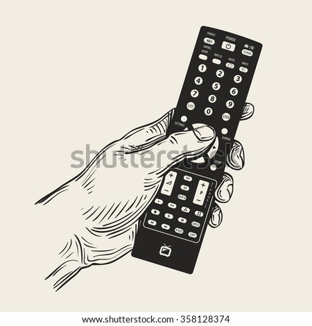hand remote control. vector illustration
