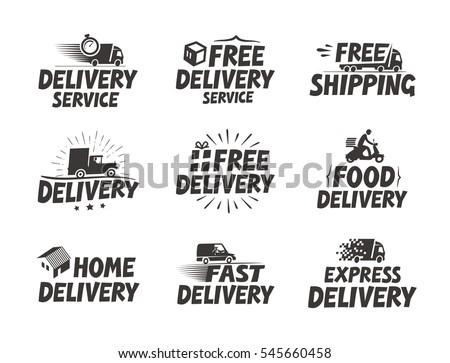 Fast delivery, set icons. Free shipping symbol. Vector illustration