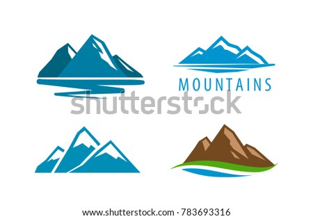 Mountain, rock logo. Vector illustration