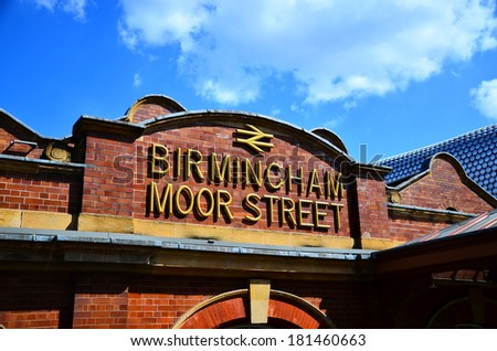BIRMINGHAM, UK - 21 July 2013 : Birmingham Moor Street Station. It is organised by Chiltern Company to operate the train lines. People can travel from Birmingham to London from this station.