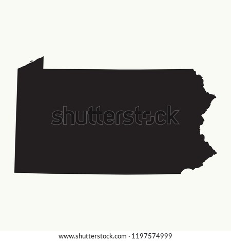 Outline map of  Pennsylvania. Isolated vector illustration.