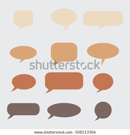 Thought , speech bubble. Dream cloud. Talk balloon. Quote box. Text, 
information frame. Banner and badge. Set of vector illustration icons.  