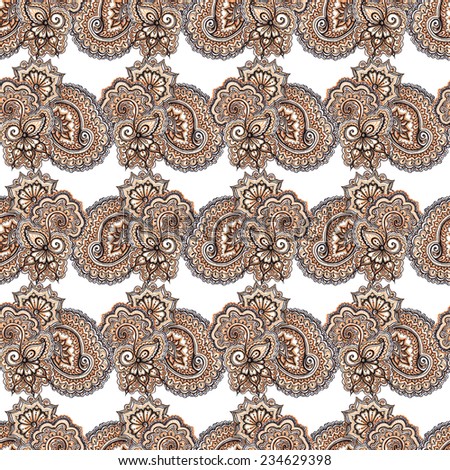 Decorative lace repeating pattern. Ornamental abstract background with eastern ornament