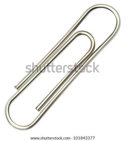 Illustration of a paper clip on white