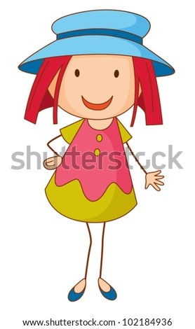 Cartoon Of A Girl Standing Stock Vector Illustration 102184936 ...