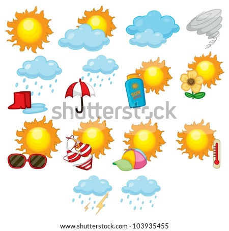 Illustration of mixed weather symbols