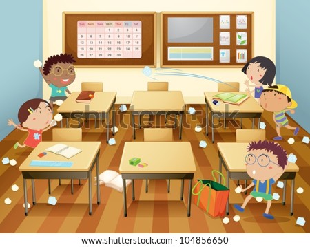 Illustration of kids in a classroom