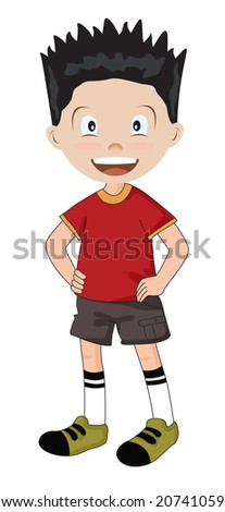 Illustration Of A Young Boy In Summer Clothes - 20741059 : Shutterstock