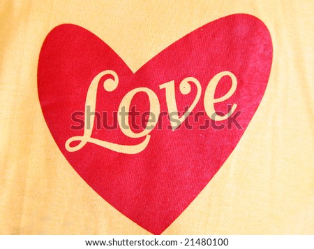 love in heart printed on shirt of clothes