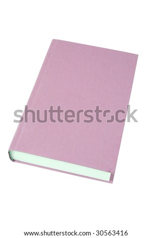 isolated plain hardback book on white