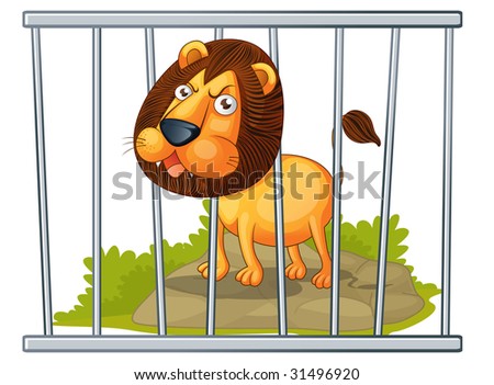 Illustration Of Lion In Cage - 31496920 : Shutterstock