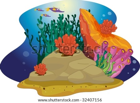 Coral Reef Cartoon Illustration - 32407156 : Shutterstock
