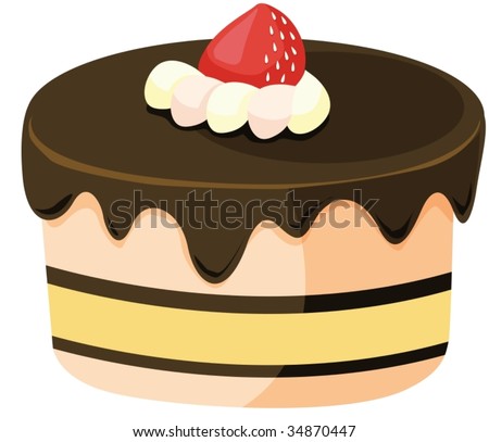 Clipart Style Cartoon Of A Cake Stock Vector Illustration 34870447 ...