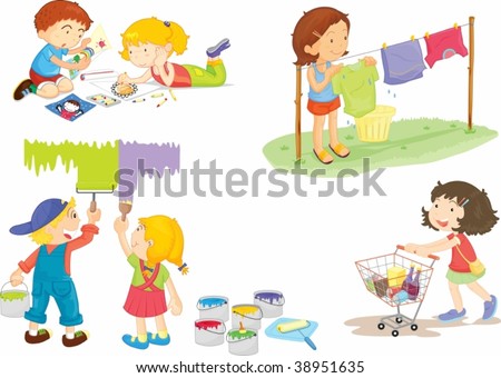 Illustration Of Kids On White - 38951635 : Shutterstock