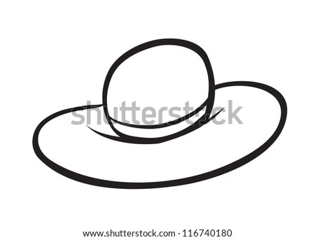 Illustration Of Sketch Of A Hat On A White Background - 116740180 ...