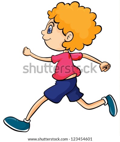 Illustration Of A Boy Running On A White Background - 123454601 ...