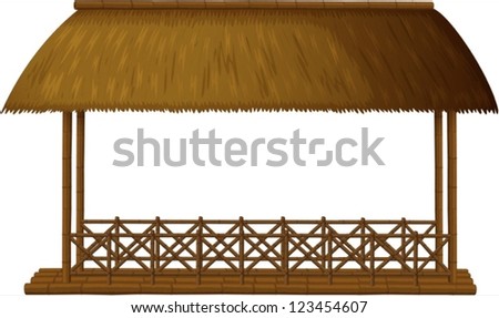 Illustration of a wooden shande on white background