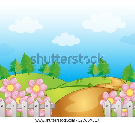 Illustration Of A Road And Dirt Path - 127659317 : Shutterstock