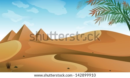 Illustration of a landscape at the desert