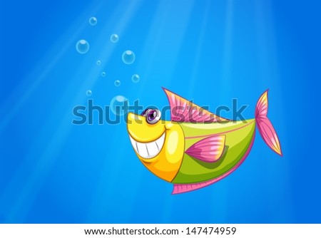 Illustration of a fish in the sea
