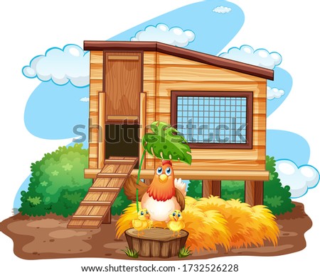 Farm theme background with farm animals  illustration