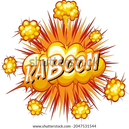 Comic speech bubble with kaboom text illustration