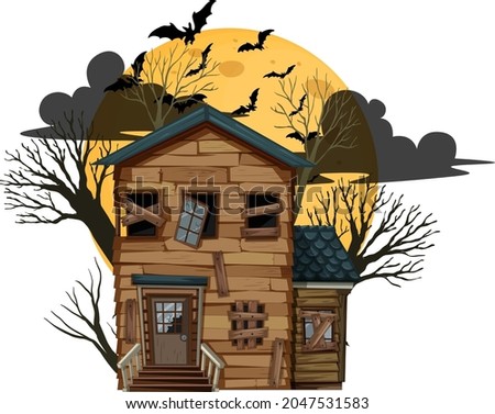 Similar – Image, Stock Photo haunted house Facade