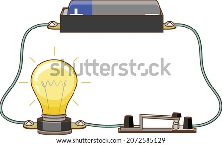 Science experiment of electric circuit illustration