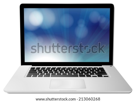 Illustration of a single computer notebook