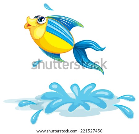 Illustration of a fish at the sea on a white background