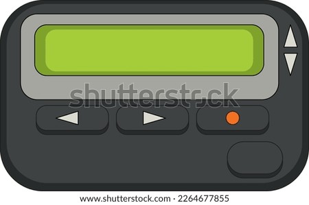 Pager retro device on white background illustration