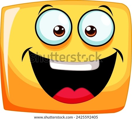 Bright, happy square emoji with a big smile