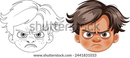 Two cartoon faces showing anger and frustration.