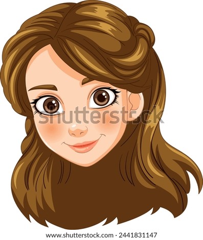 Vector illustration of a cheerful young girl