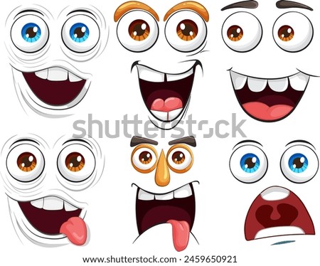 Collection of cartoon faces showing various emotions