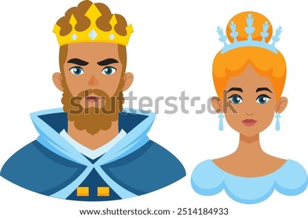 Image, Stock Photo Medieval couple in robes