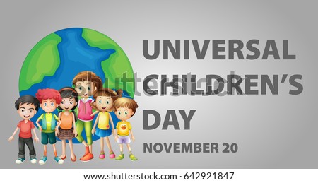 Poster design for Universal children's day illustration