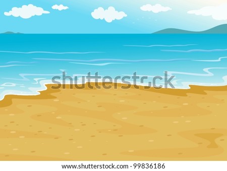 tropical beach on a white background