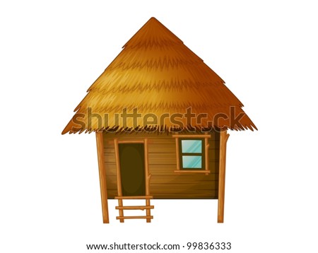 Illustration Of A Wooden Hut - 99836333 : Shutterstock