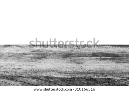 Wooden background of the very old board.The end boards with the bark beetle moves. Black and white tone