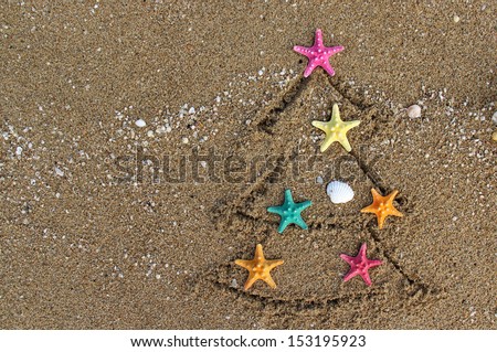 Christmas and New Year on the beach in creative style