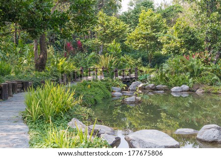Perfect garden scene relax place